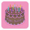 Pink Birthday cake girls party sticker