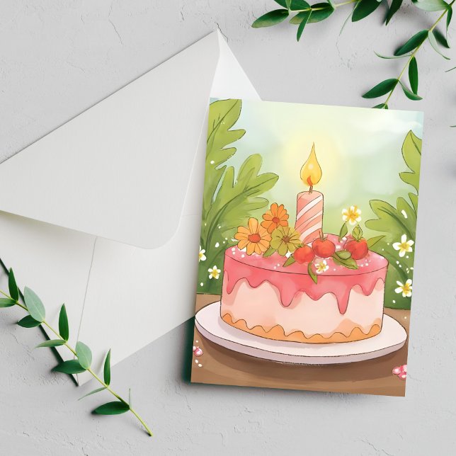 Pink Birthday Cake | Happy Birthday Postcard (Creator Uploaded)