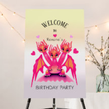 Pink birthday dragons