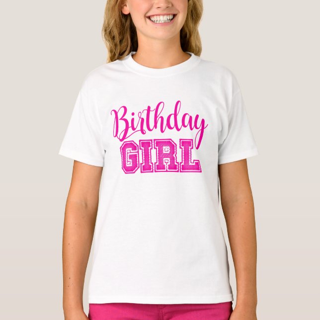 Pink Birthday Girl T-Shirt (Front)