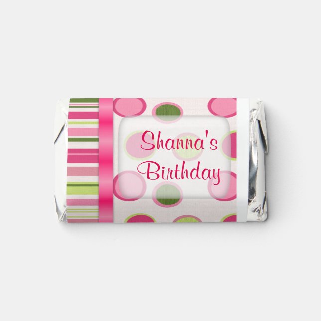 Pink Birthday Hersheys Miniature Candy bar wrap La Hershey's Miniatures (Front)