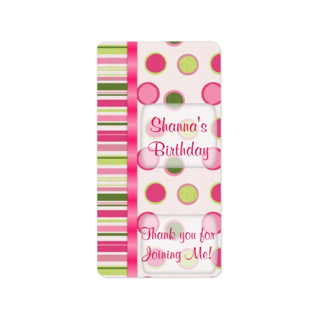 Pink Birthday Hersheys Miniature Candy bar wrap Label (Front)