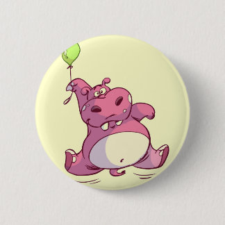 Pink Birthday Hippo Pin