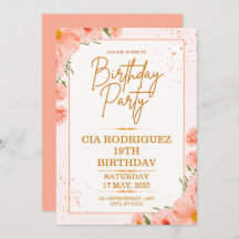 pink birthday invitation