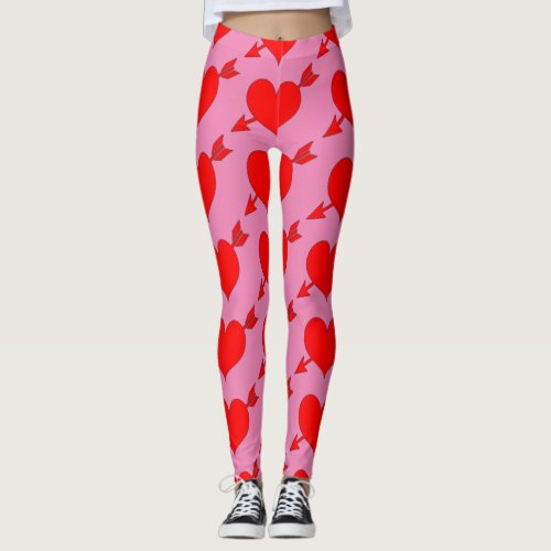 Pink Birthday Love Red Heart  Leggings