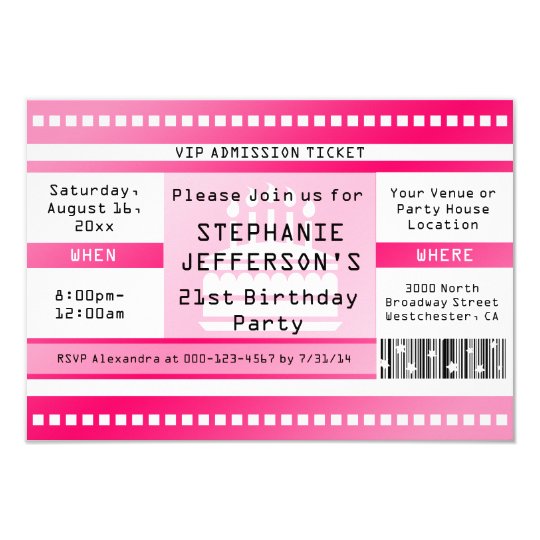 pink birthday party admission