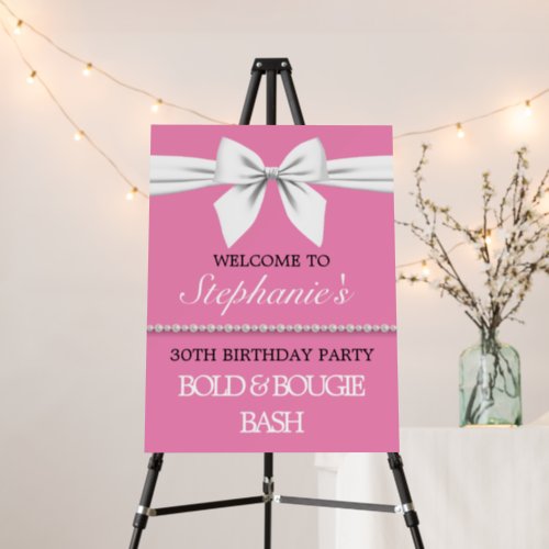Pink Birthday Party Bridal Shower Welcome Sign