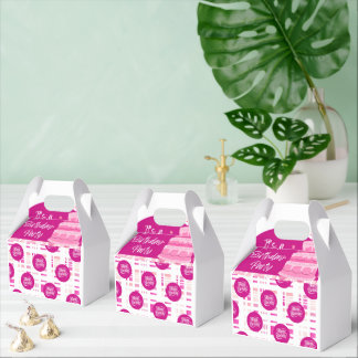 Pink Birthday Party Favor Boxes