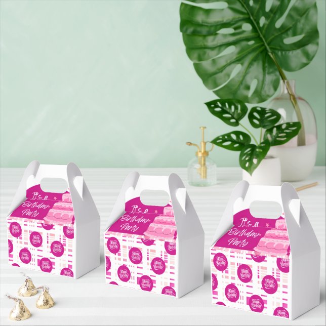 Pink Birthday Party Favor Boxes (Multiple)