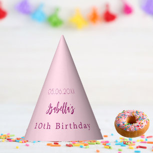 Pink birthday party girl hat