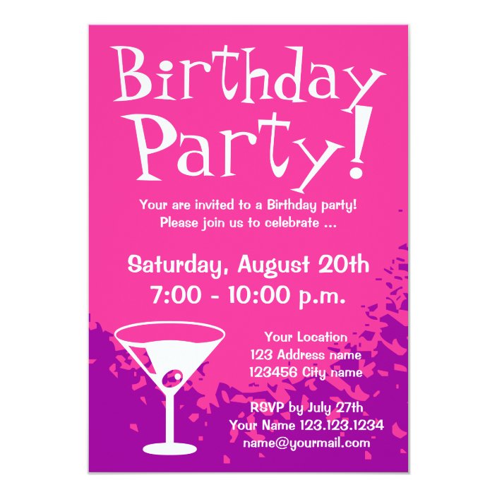 Pink Birthday party invitations | Custom invites | Zazzle.com