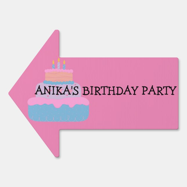 PINK BIRTHDAY PARTY SIGN (Front)