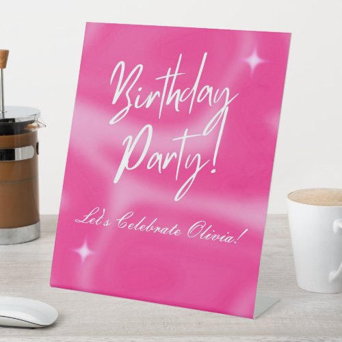 PINK BIRTHDAY PARTY WELCOME SIGN