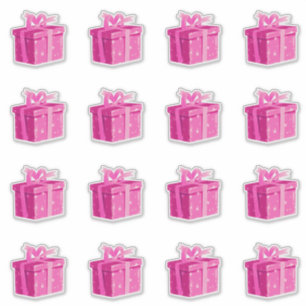 Pink Birthday Present Stickers Princess Surprise