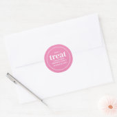 Pink Birthday Simple Minimalist Modern Treat Classic Round Sticker (Envelope)