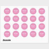 Pink Birthday Simple Minimalist Modern Treat Classic Round Sticker (Sheet)