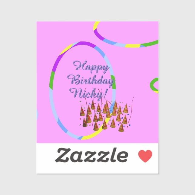 Pink Birthday  Sticker (Sheet)
