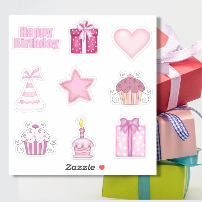 Pink Birthday Sticker Set (Creator Uploaded)