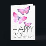 Pink Birthday Watercolor Girly Butterfly Any Year Card<br><div class="desc">An elegant girly butterfly birthday card. Wish "Happy Birthday" to that special friend with this elegant chic pink,  girly,  rustic greeting card. Easily change the year for a 20th,  30th,  40th,  50th,  60th,  70th etc birthday. Use the template to edit the message inside the card for that unique touch.</div>