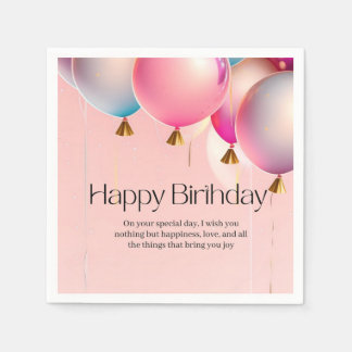 Pink Birthday Wishes Napkins