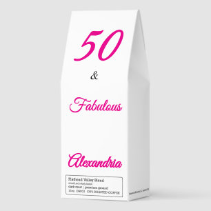 Pink Black 50 & Fabulous 50th Birthday Coffee Gift