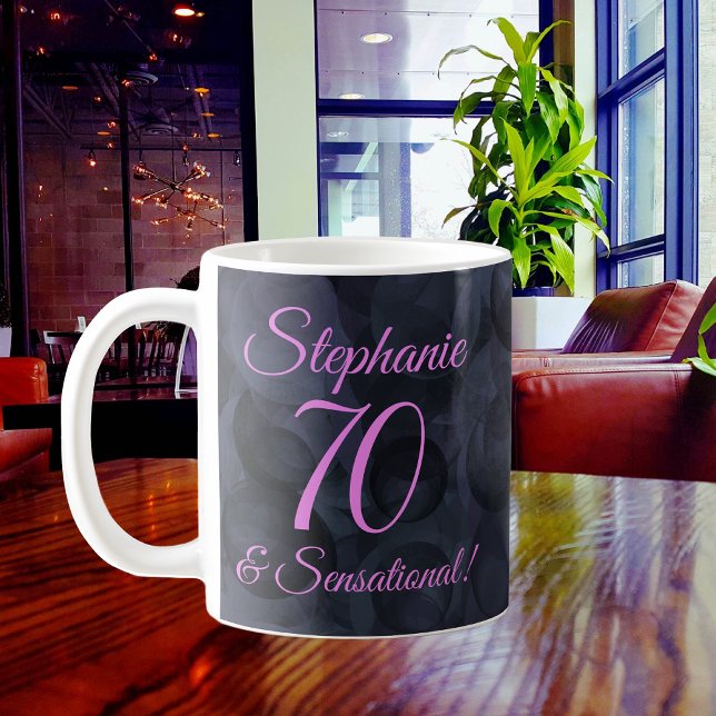 Pink Black 70 and Sensational Birthday Coffee Mug (Creator Uploaded)