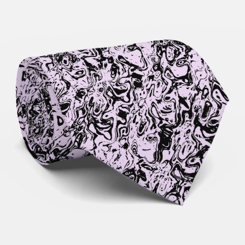 Pink Black Abstract Neck Tie