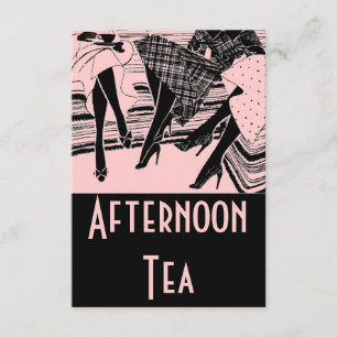 Pink & Black Afternoon High Tea Party Invitation