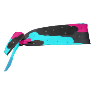 Pink, Black, and Blue Abstract Art Print  Tie Headband