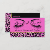Pink, Black, and Gold Eyelash Business Card (Front/Back)