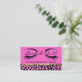 Pink, Black, and Gold Eyelash Business Card (Standing Front)