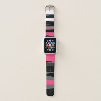 Pink Black and Gray Apple Watch Band
