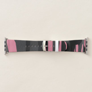 Pink Black and Gray Apple Watch Band