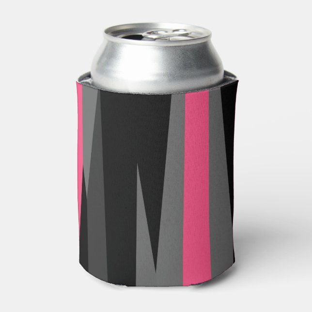 Pink Black and Gray   Can Cooler (Can Front)