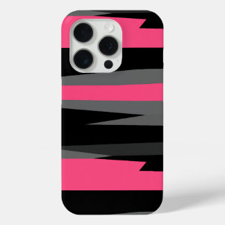 Pink Black and Gray iPhone 15 Pro Case