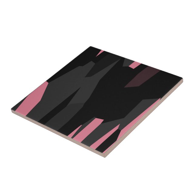 Pink Black and Gray   Ceramic Tile (Side)
