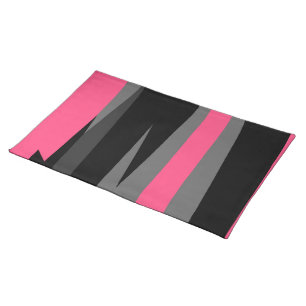 Pink Black and Gray Cloth Placemat