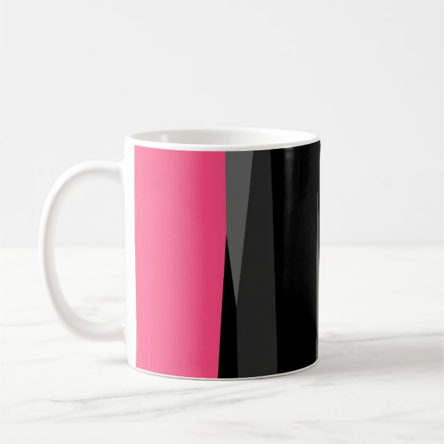 Pink Black and Gray   Coffee Mug (Left)