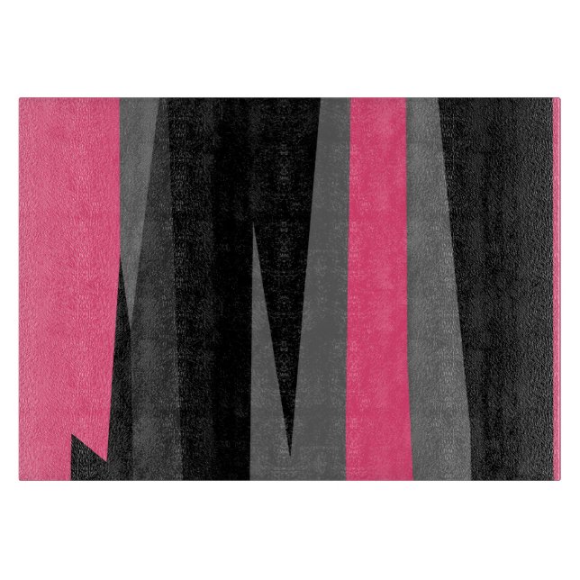Pink Black and Gray    Cutting Board (Front)