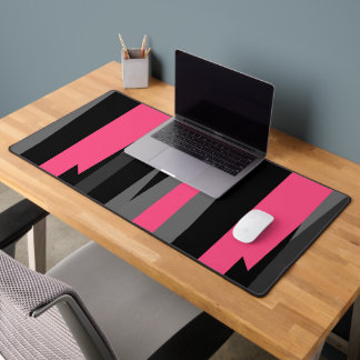 Pink Black and Gray Desk Mat