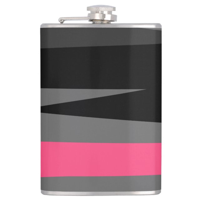 Pink Black and Gray   Flask (Front)