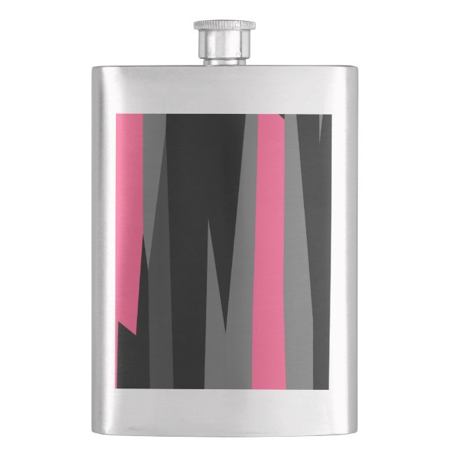 Pink Black and Gray   Flask (Front)