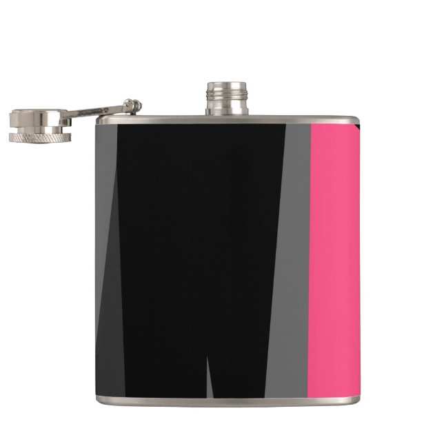Pink Black and Gray   Flask (Opened)
