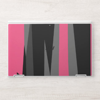 Pink Black and Gray HP Laptop Skin