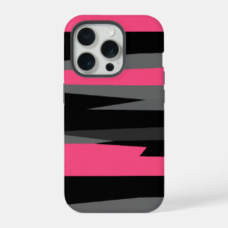 Pink Black and Gray iPhone 15 Pro Case