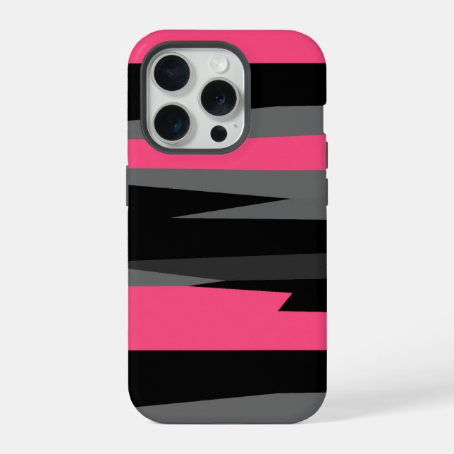 Pink Black and Gray iPhone Case (Back)