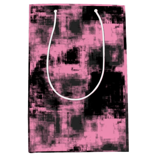 Pink Black and Gray   Medium Gift Bag (Front)