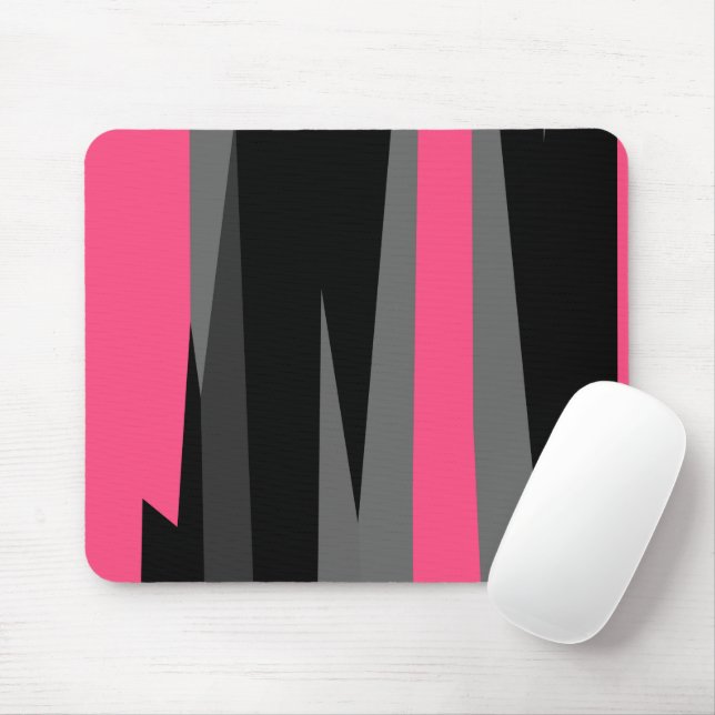 Pink Black and Gray Mouse Pad (With Mouse)