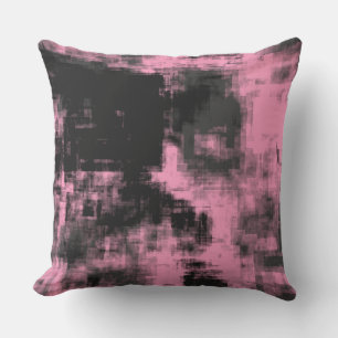 Pink Black and Gray Outdoor Pillow