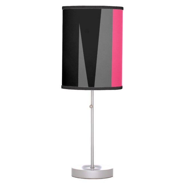 Pink Black and Gray  Table Lamp (Front)